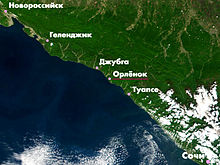 Orlyonok location on the Black Sea coast