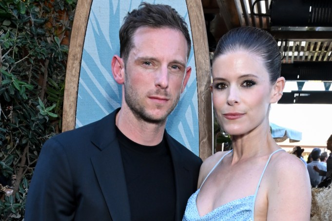 Jamie Bell and Kate Mara at the Giorgio Armani Mare 2024 Collection Pop Up at Little Beach House Malibu on July 16, 2024 in Malibu, California.