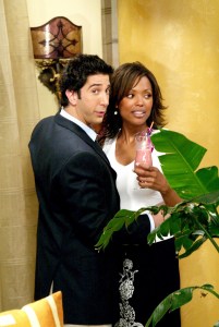 FRIENDS, from left: David Schwimmer, Aisha Tyler, 'The One in Barbados', (Season 9, ep. 923 & 924, aired May 15, 2003), 1994-2004. photo: ©Warner Bros. / Courtesy: Everett Collection