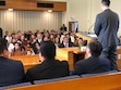 (The Church of Jesus Christ of Latter-day Saints)
A bishop speaks to the congregation during a weekly sacrament meeting in Auckland, New Zealand. A new survey reveals that members like the shift to two-hour Sunday services above all other changes under church President Russell Nelson.