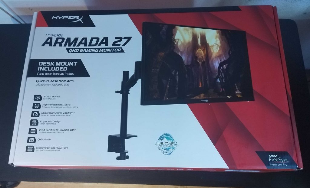 HyperX Armada 27 Gaming Monitor Verpackung von vorne