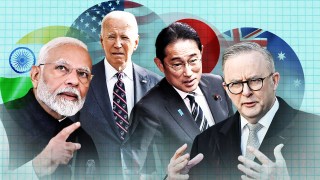 From left, Narendra Modi, President Biden, Fumio Kishida and Anthony Albanese