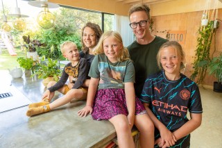 Hannah and Michael Henriksen with their children, Freddie, Emmy and Josie