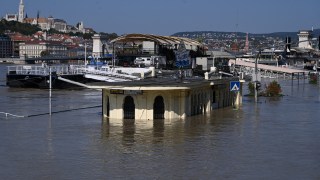 The River Danube in Budapest at a high water level on September 19