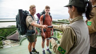 Jeff Brazier and his son Freddy in Celebrity Race Across the World