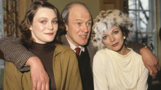 Roald Dahl with his daughter Tessa Dahl and the actress Joan Collins in 1979