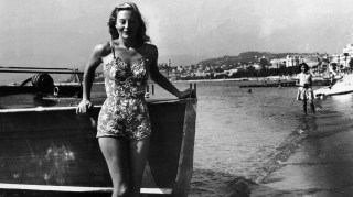 The French actress Michele Morgan poses at the first Cannes film festival in 1946