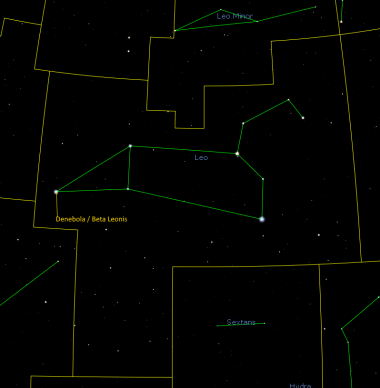 Location of Denebola in Leo Constellation